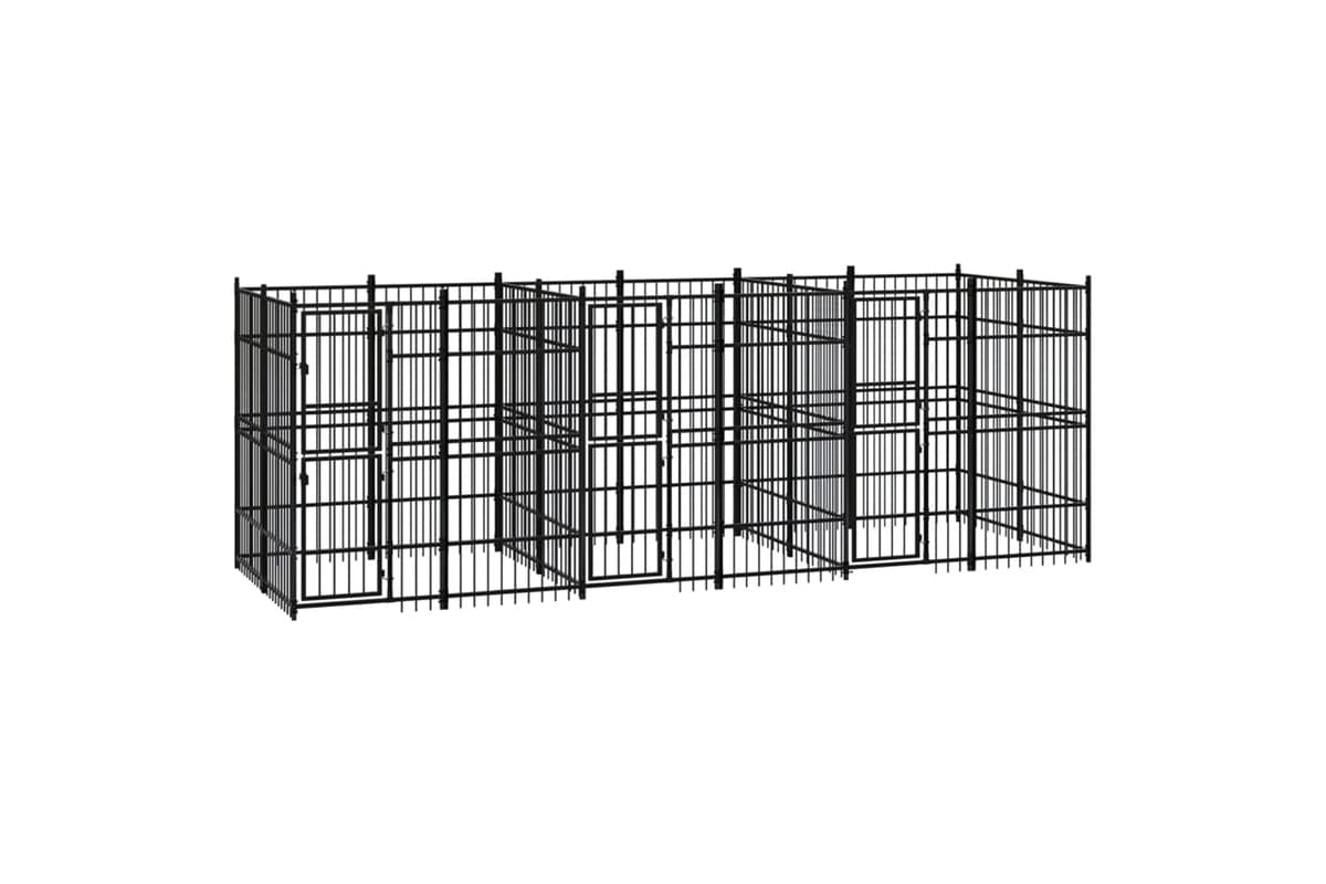 Vidaxl 3098011 Outdoor Dog Kennel Steel 11.06 M2