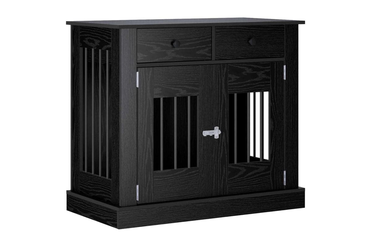 Vidaxl Dog Crate Furniture Black Oak 90 X 475 X 80 Cm Engineered Wood