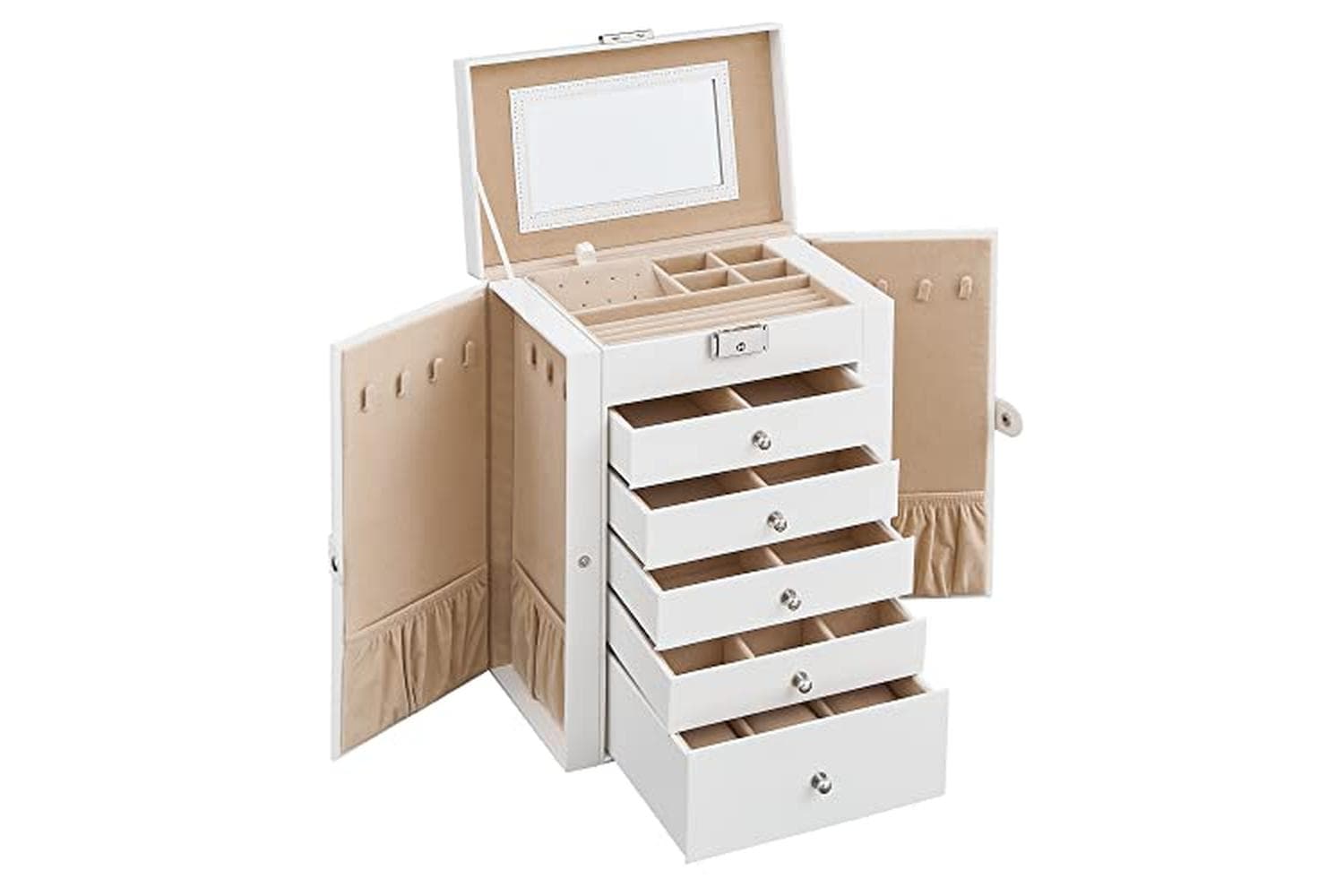 Songmics JBC152W01 Jewelry Box with 6 Level