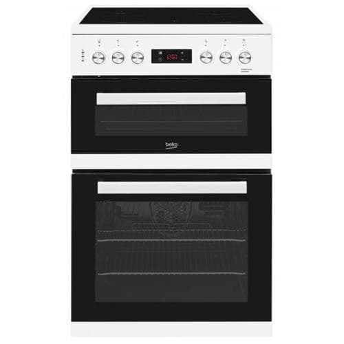 BEKO            60CM DOUBLE OVEN FREESTANDING ELECTRIC COOKER WITH 4 ZONE CERAMIC HOB - WHITE
