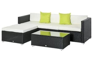 Outsunny Corner Sofa Set | Black