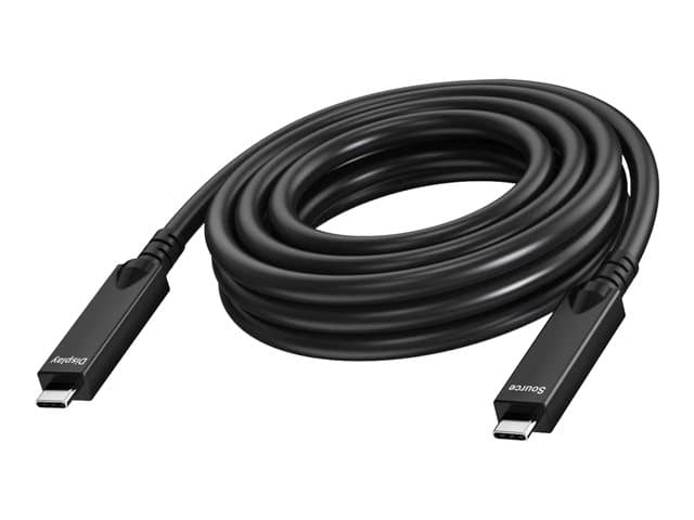 VISION - USB cable - USB-C (M) to USB-C (M) - USB 3.2 Gen 1 / DisplayPort 2.1 - 3 A - 7 m - Active Optical Cable (AOC), USB Power Delivery (60W), 4K60Hz support - black