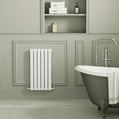 Riace White Horizontal Flat Designer Radiator 800x408mm Double Panel 1978 BTU