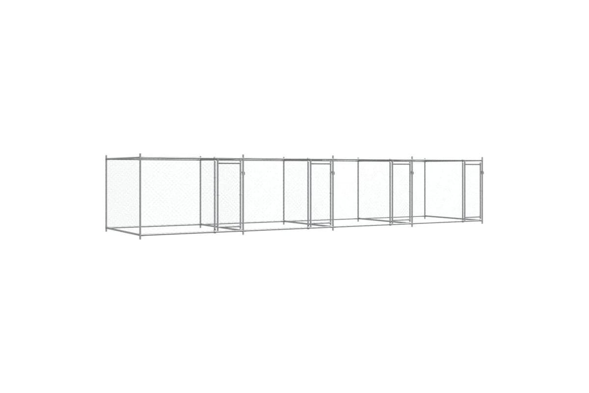 Vidaxl Dog Cage With Doors Grey 8x2x15 M Galvanised Steel
