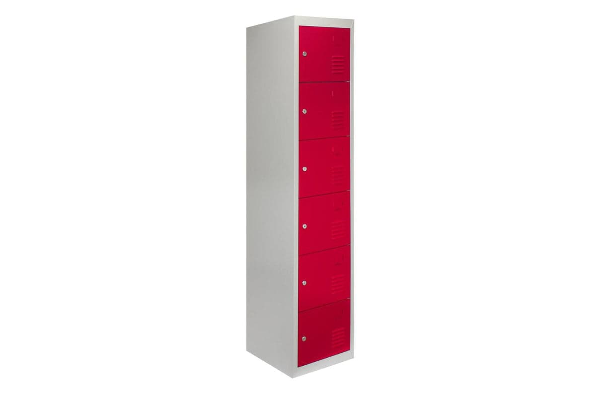 Monstershop 23983 - Metal Storage Lockers - Six Doors Flatpa