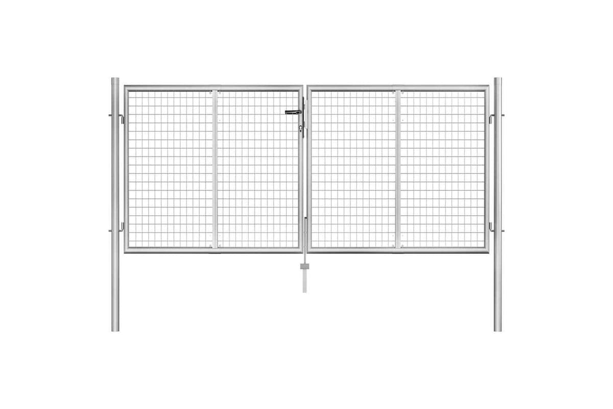 vidaXL 144762 Garden Gate Galvanised Steel 306x150cm Silver