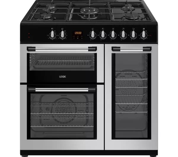 LOGIK LRC90S21 90 cm Dual Fuel Range Cooker - Silver