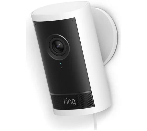 RING Outdoor Cam Pro Plug-In Retinal 4K WiFi Security Camera - White