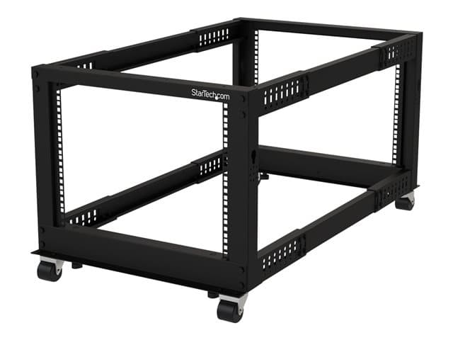 STARTECH.COM - Startech 8U 19" Open Frame Server Rack, 4 Post Adjustable Depth 23-41" Mobile, Free Standing Rolling Network/Computer Equipment Data Rack, Dell PowerEdge, HP ProLiant ThinkServer - Adjustable Server Rack (4POSTRACK8U) - rack - 8U