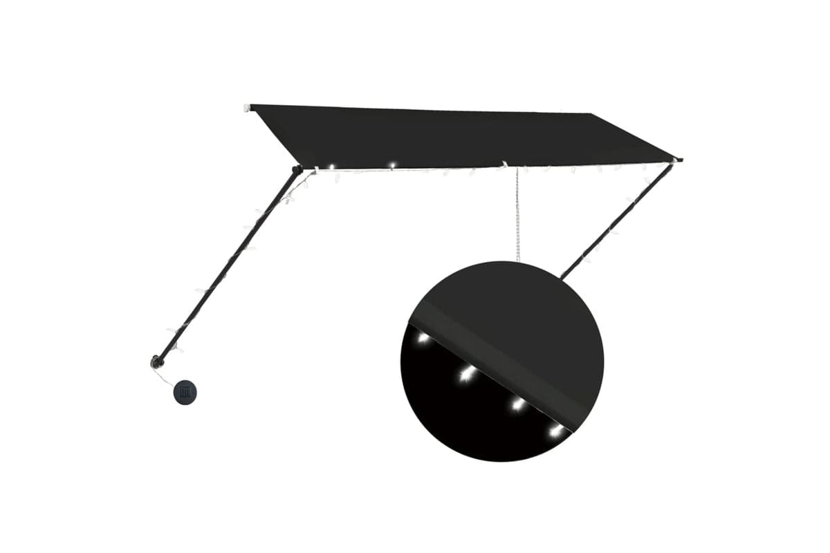 vidaXL 145918 Retractable Awning With Led 300x150cm Anthracite