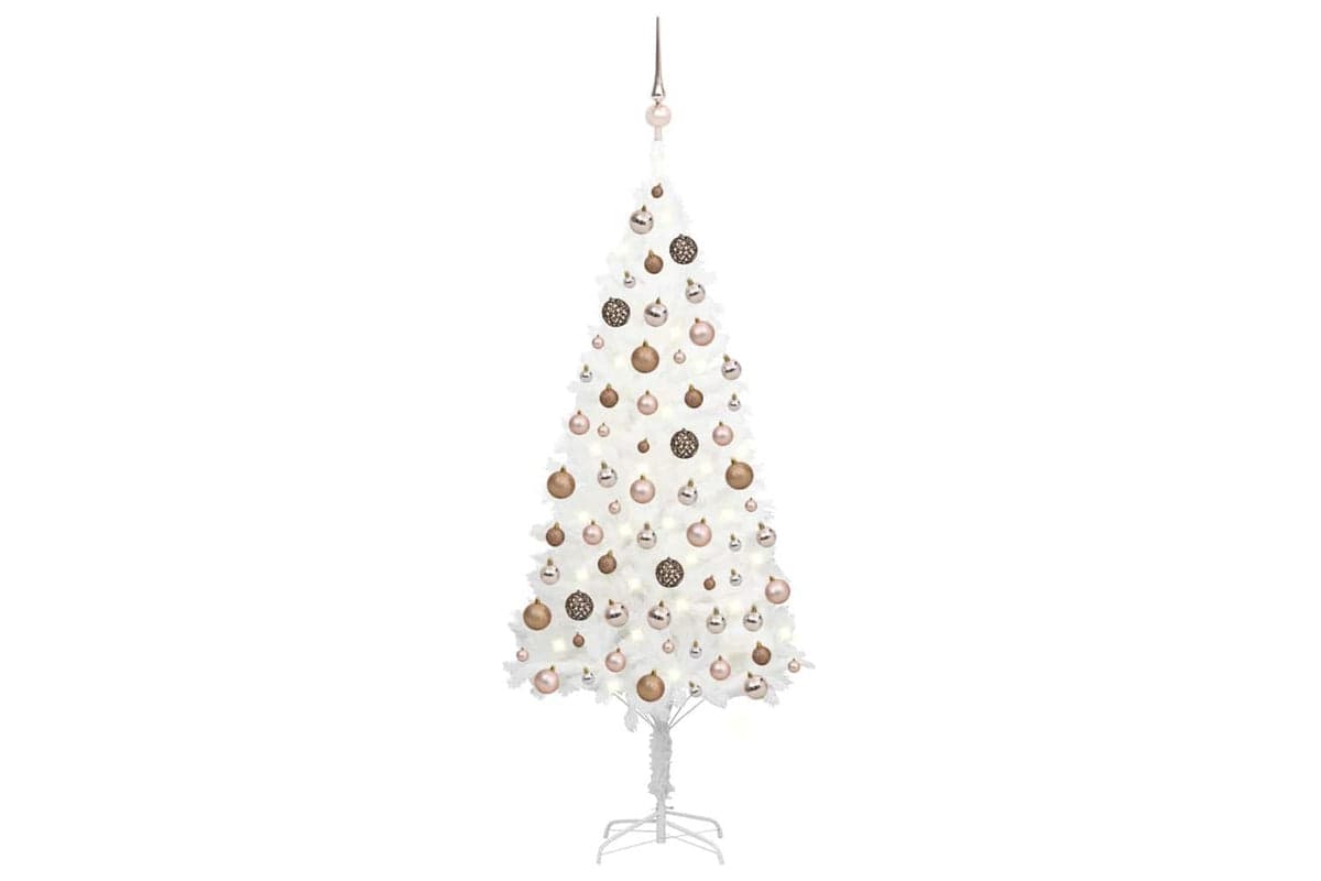 Vidaxl Artificial Pre-lit Christmas Tree With Ball Set White 150 Cm