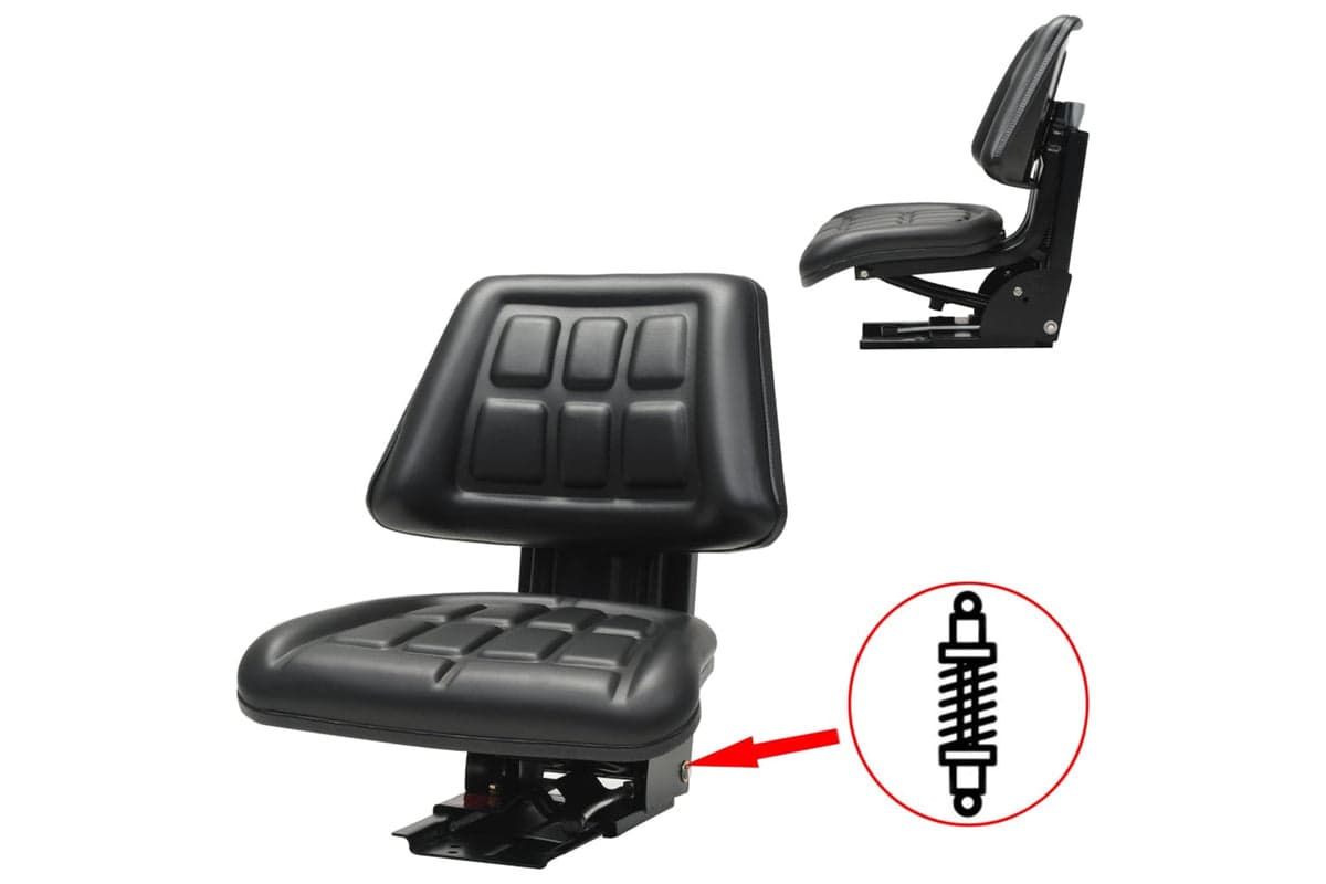 Vidaxl 142316 Tractor Seat With Suspension Black