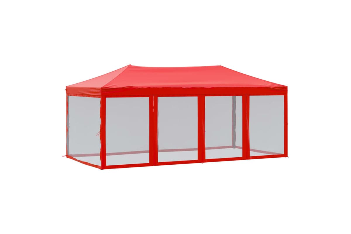 Vidaxl Folding Party Tent With Sidewalls Red 3x6 M