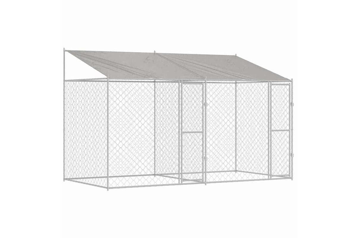 Dog Cage Silver 400 X 200 X 256 Cm Galvanised Steel