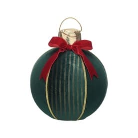 Green Velvet Ball with Red Bow Tree Decoration 35cm