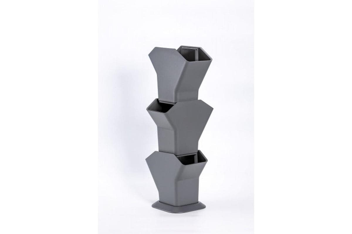 Plastia Tree Vertical Self-Watering Flower Pot | Grey | Set of 3 | 31.3cm