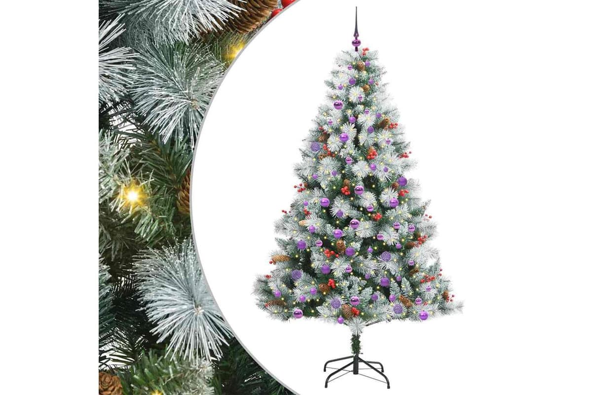 Vidaxl Artificial Christmas Tree Green And White 210 Cm