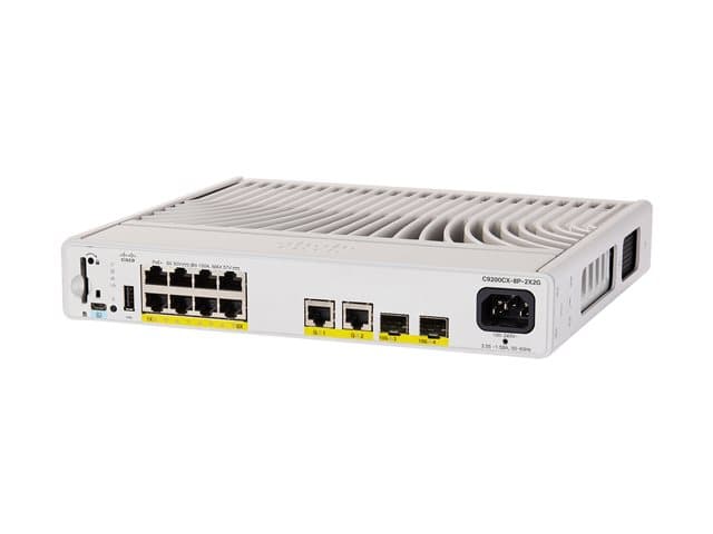CISCO - Catalyst 9200CX - Network Advantage - switch - compact - L3 - Managed - 8 x 10/100/1000 (PoE+) + 2 x 1000Base-T + 2 x 10 Gigabit SFP+ (uplink) - rack-mountable - PoE+ (240 W)