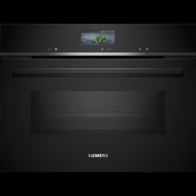 Siemens IQ700 Built-In Compact Oven with Microwave Function 60x45cm - Black | CM776G1B1B