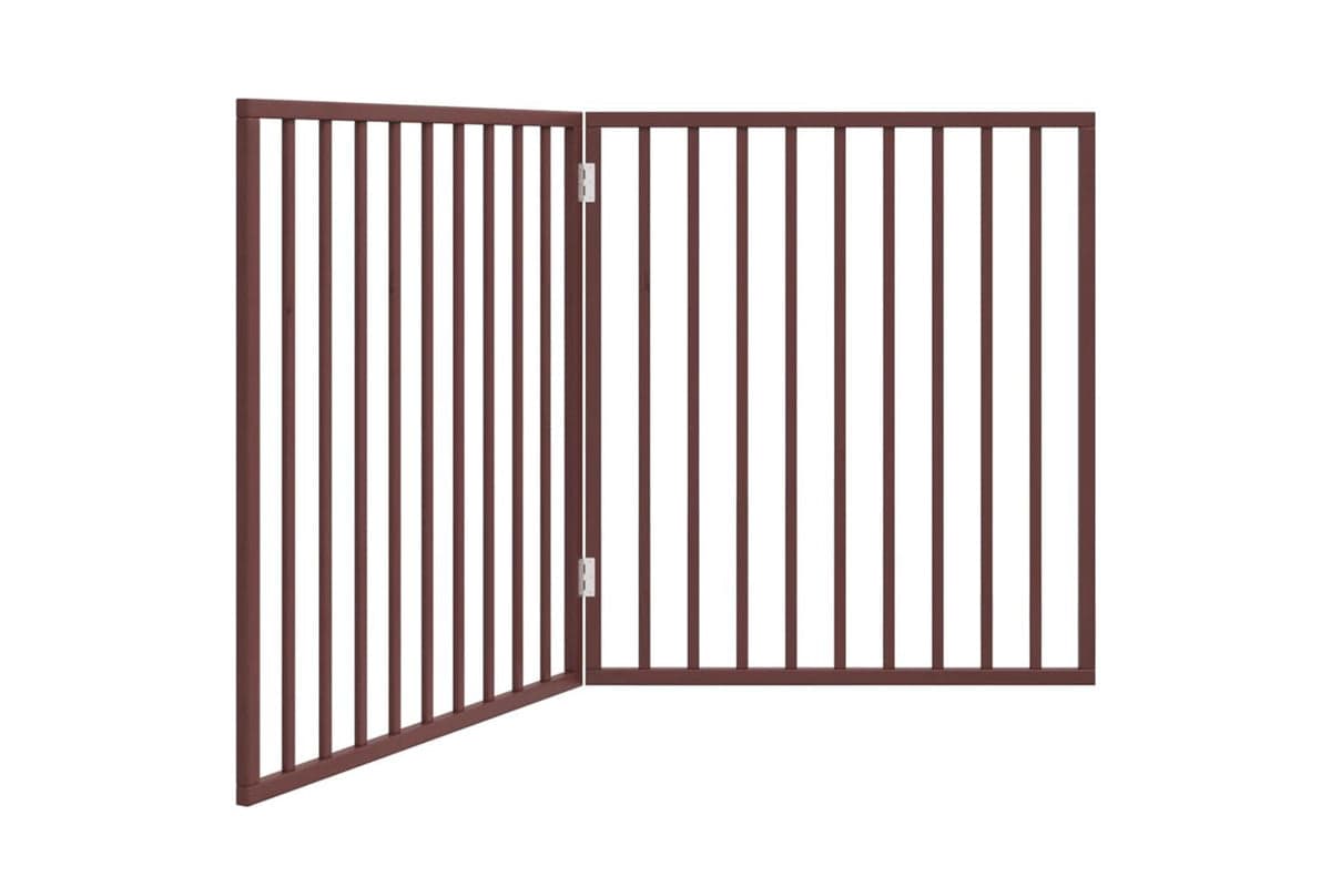 Vidaxl Dog Gate Foldable 2 Panels Brown 160 Cm Poplar Wood