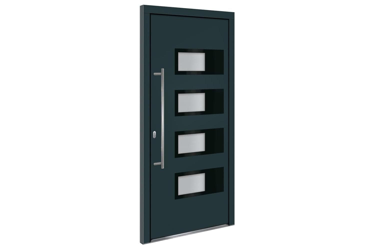 vidaXL 3157072 Front Door Anthracite 100x210cm Aluminium And Pvc