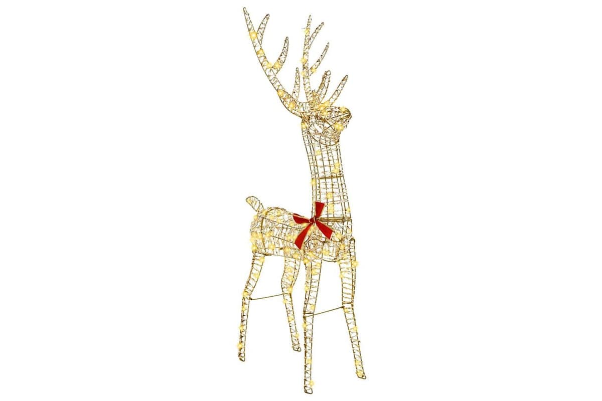 Vidaxl 3d Reindeer With 140 Leds Warm White 128 Cm Pet
