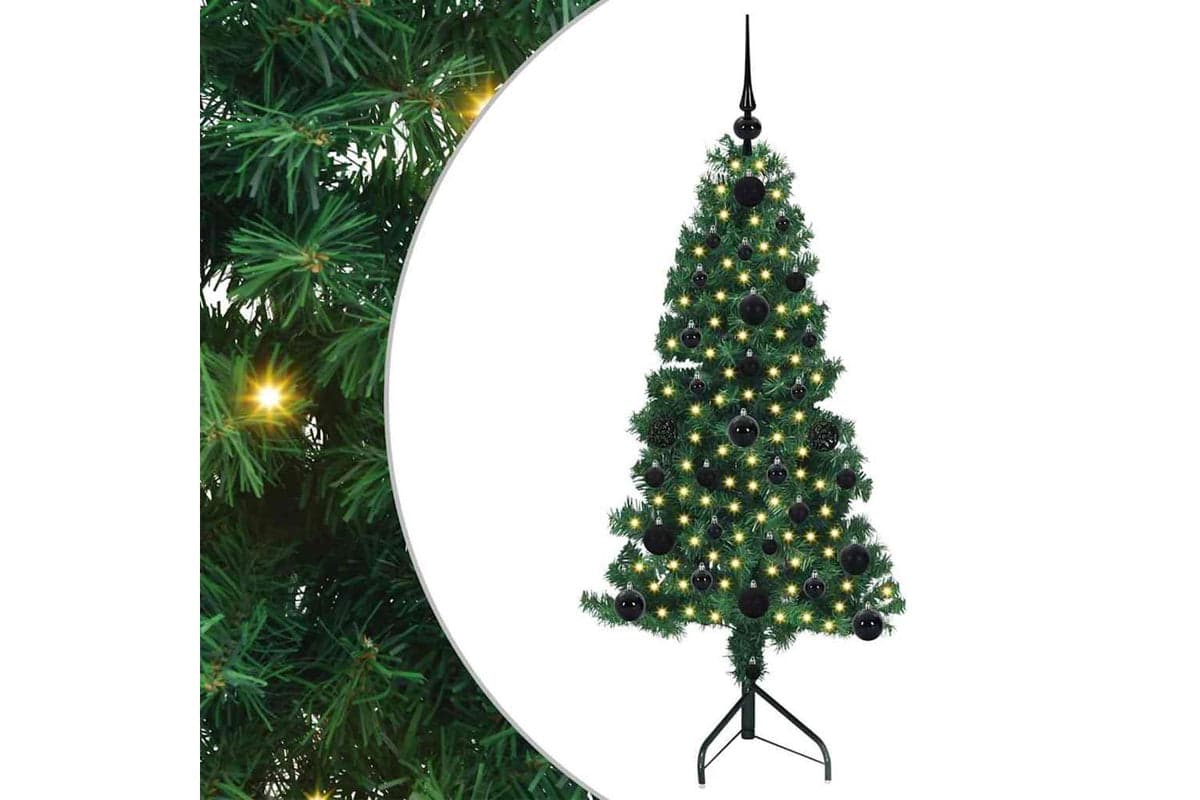 Vidaxl Corner Artificial Christmas Tree Green 120 Cm Pvc And Metal