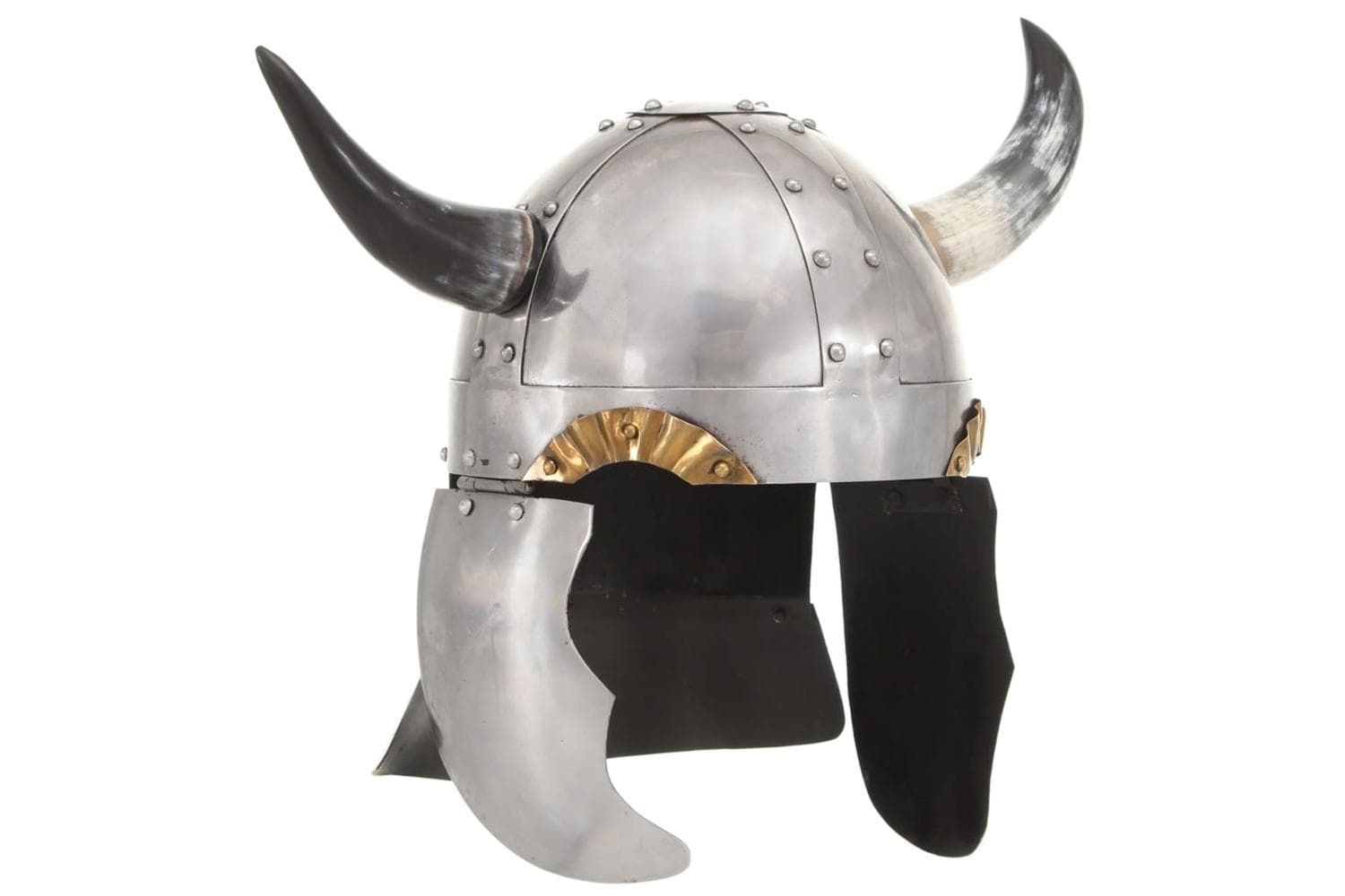 Vidaxl 286205 Fantasy Viking Helmet Larp Silver Steel