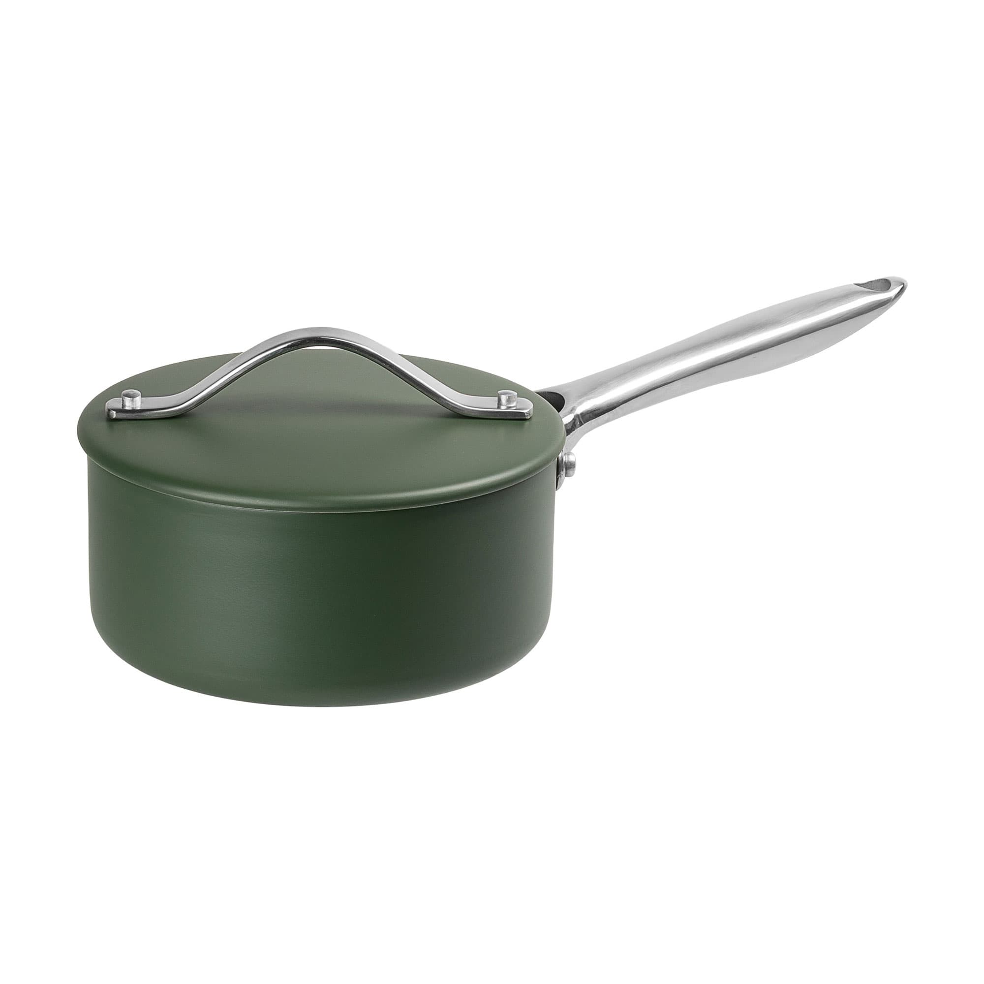 Green Pressed Aluminium Saucepan 16cm