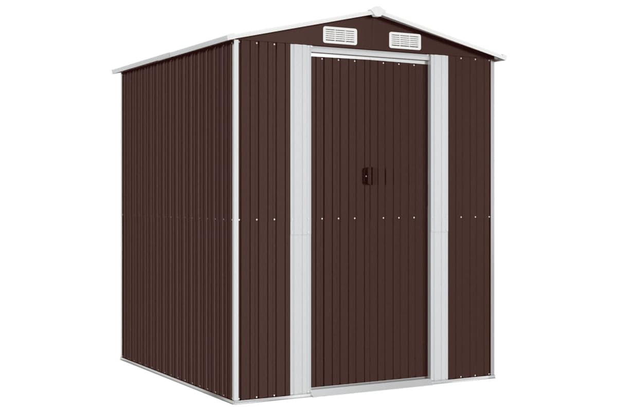 vidaXL 3147460 Garden Shed Dark Brown 192x191x223cm Galvanised Steel