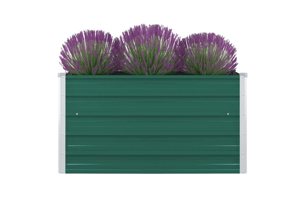 Vidaxl Raised Garden Bed 100x100x45 Cm Galvanised Steel Green