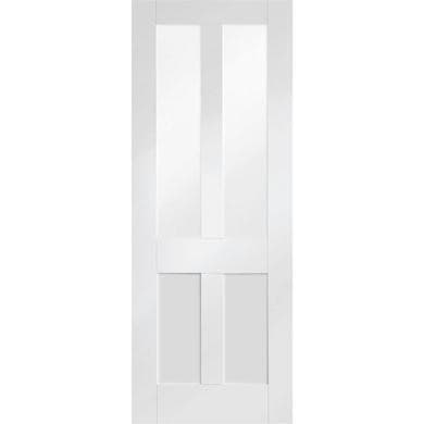 Internal White Primed Glazed Victorian 4-Panel Shaker Door with Clear Glass - Victoria - XL Joinery