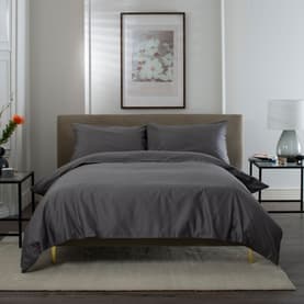 400 Thread Count 100% Combed Cotton Duvet Set Dark Grey