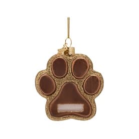 Dog Paw Glass Tree Decoration