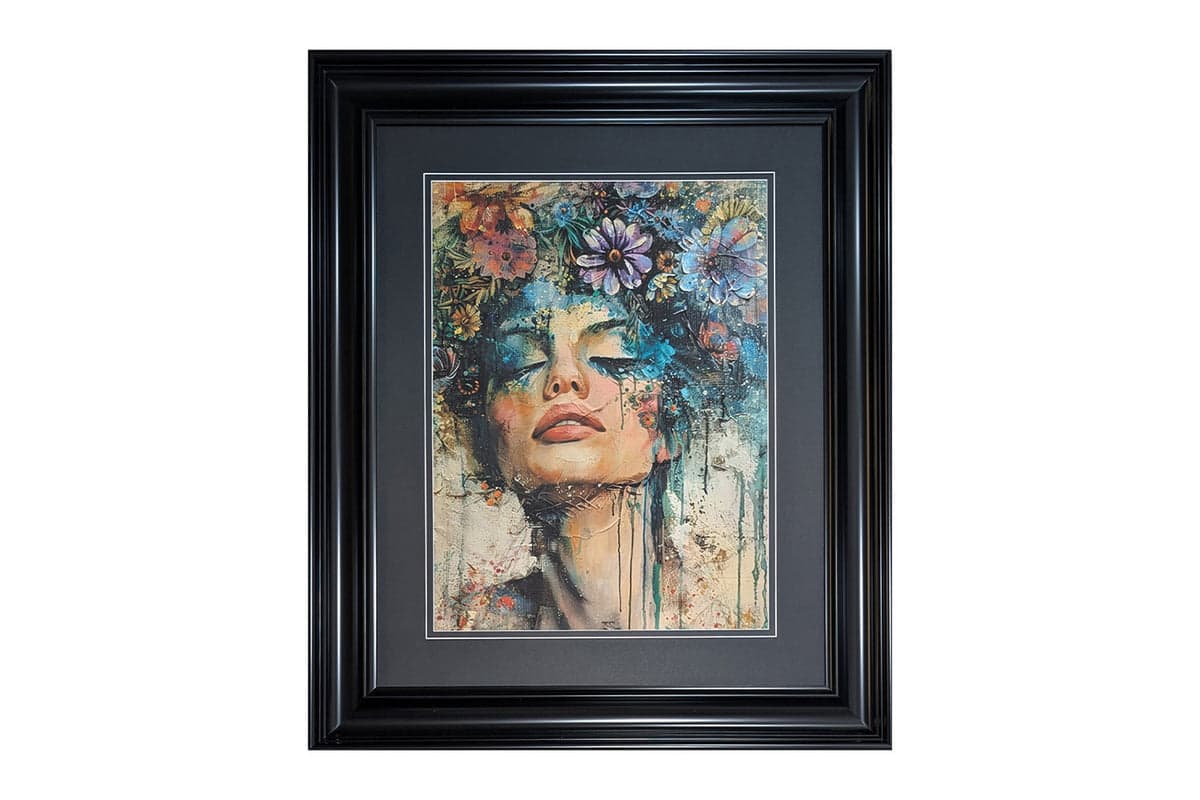 Boho Woman Framed Glass Wall Art | Multicolour | 90.5 x 75.5 cm