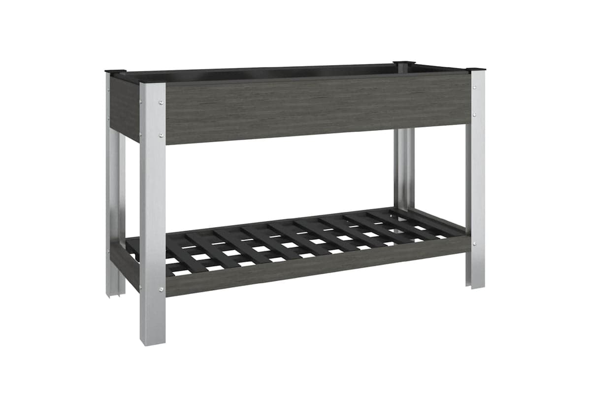 vidaXL 362570 Garden Raised Bed With Shelf Grey 120x50x75cm Wpc