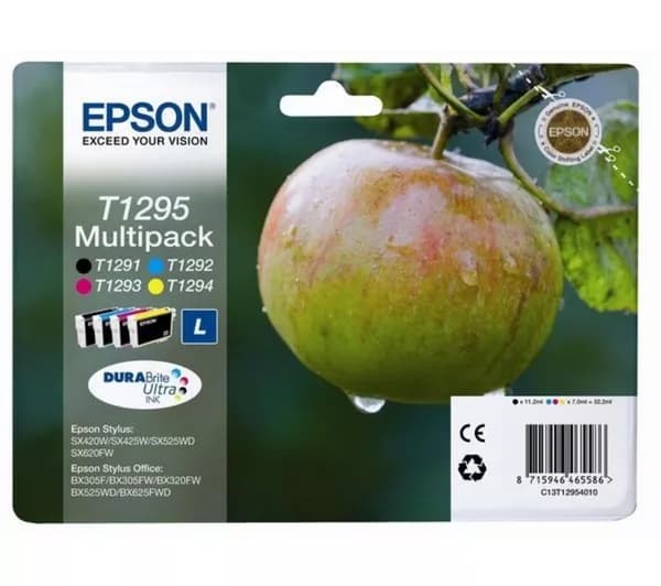 EPSON Apple T1295 Cyan, Magenta, Yellow. & Black Ink Cartridges - Multipack