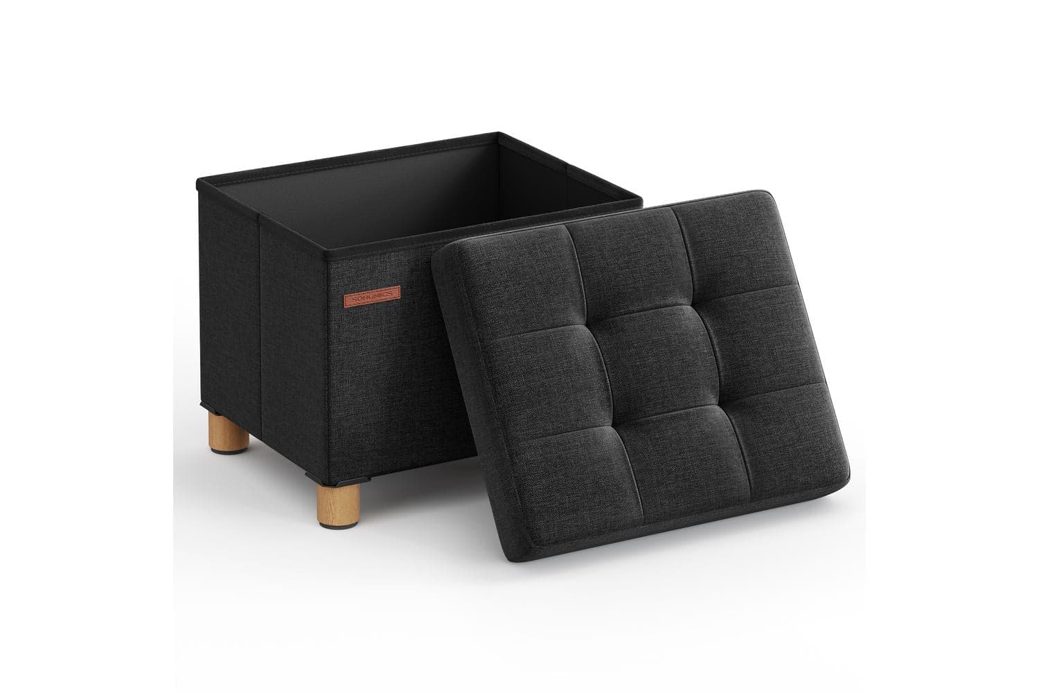 Storage Ottoman | Storage Bench | Linen-look Fabric | 32 L