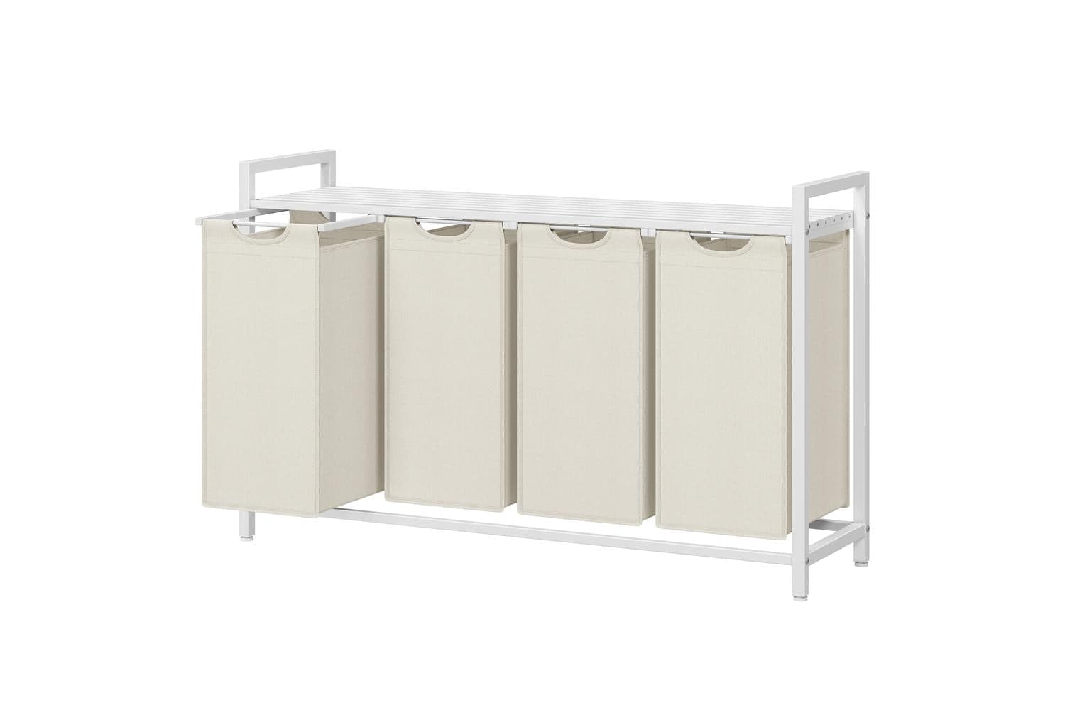 Laundry Hamper | Laundry Basket | Metal Frame | 4 X 40l White