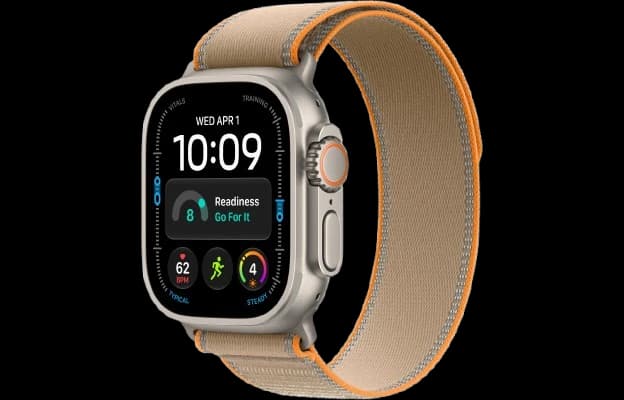 Apple Watch Ultra 4 GPS + Cellular 49mm Natural Titanium Case with Sand Trail Loop - M/L | MJAQ4DH/A