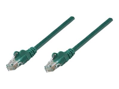 INTELLINET - Network Patch Cable, Cat5e, 2m, Green, CCA, U/UTP, PVC, RJ45, Gold Plated Contacts, Snagless, Booted, Lifetime Warranty, Polybag - patch cable - green
