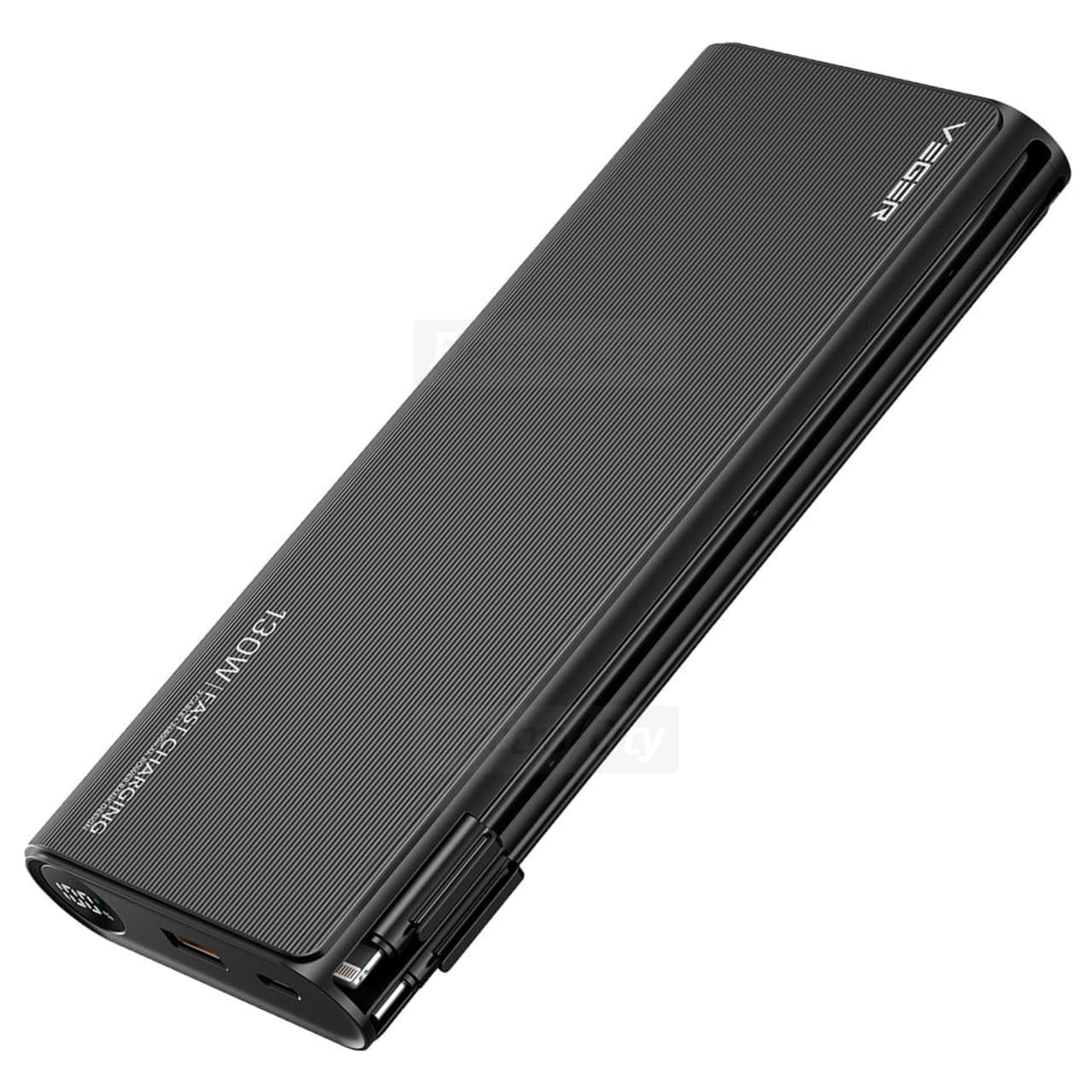 Veger 25000mAh 130W Fast Charge Power Bank with Integrated Cables and LED Display