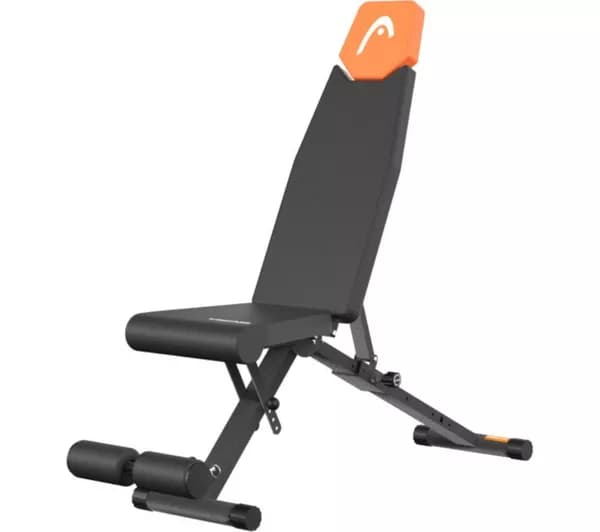 HEAD HA369 Foldable Fitness Bench - Black & Orange