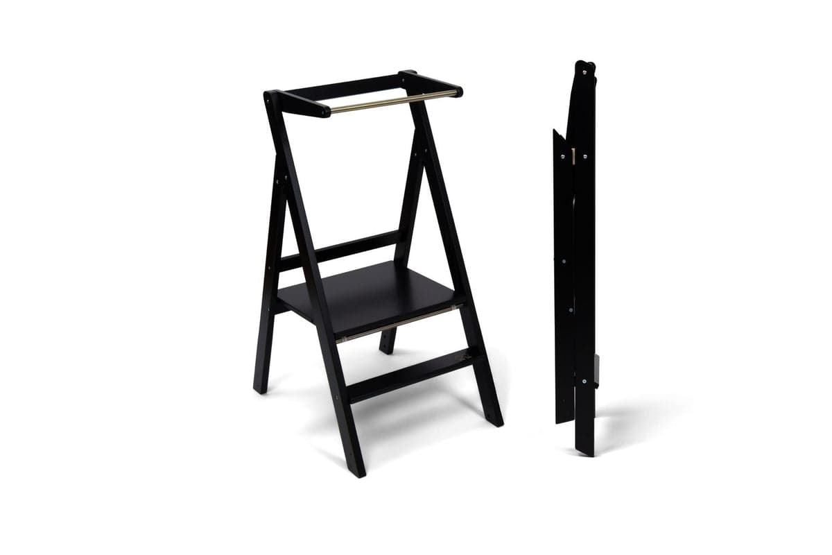 Ette Tete Foldable Helper Tower Stepnfold Black | Helper Tower | Wood | Adjustable Height