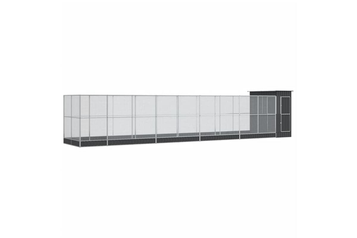 Aviary With Extension Silver 1037x203x216 Cm Steel