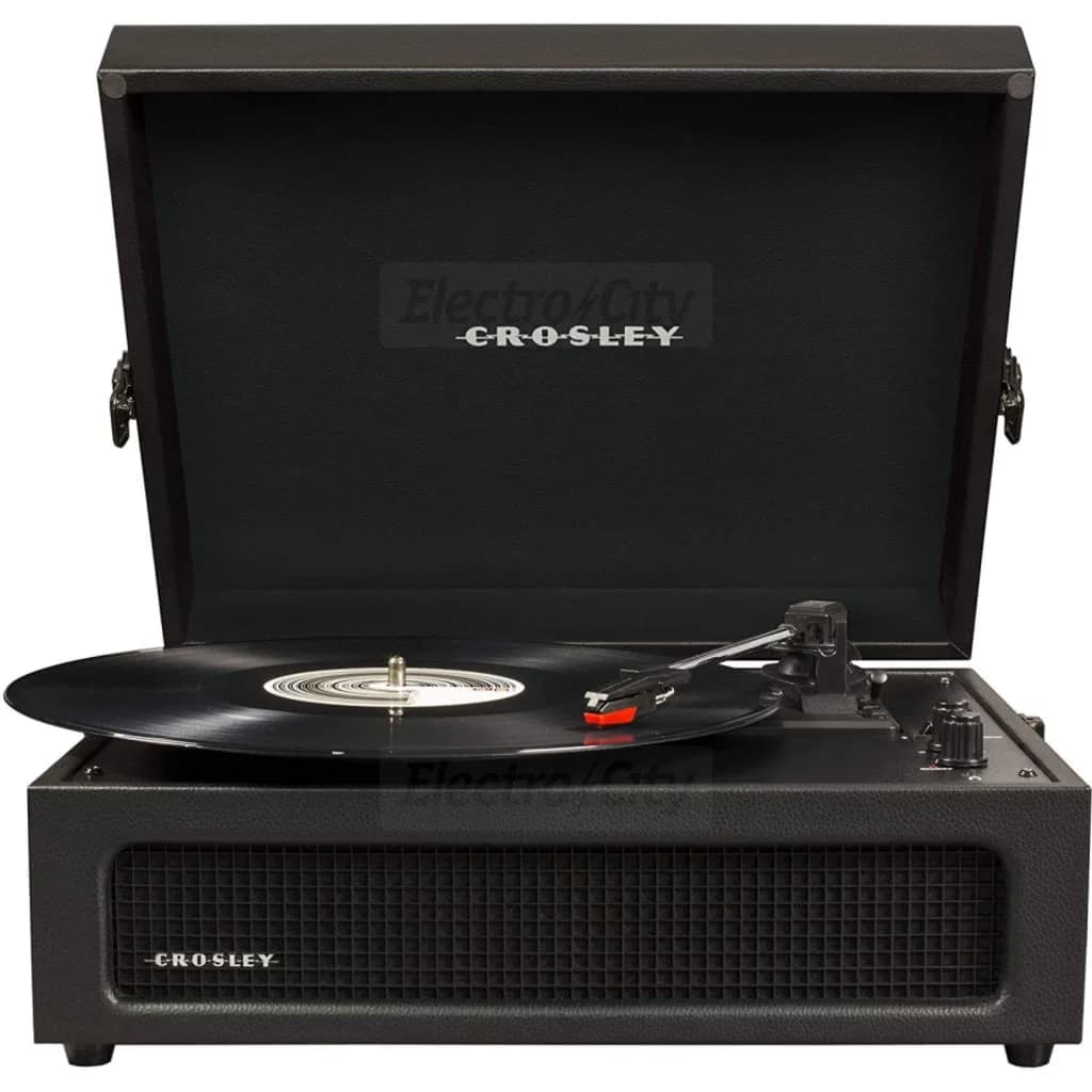 Crosley Voyager Vintage Portable Turntable with Bluetooth &amp; Built-In Speakers | Black
