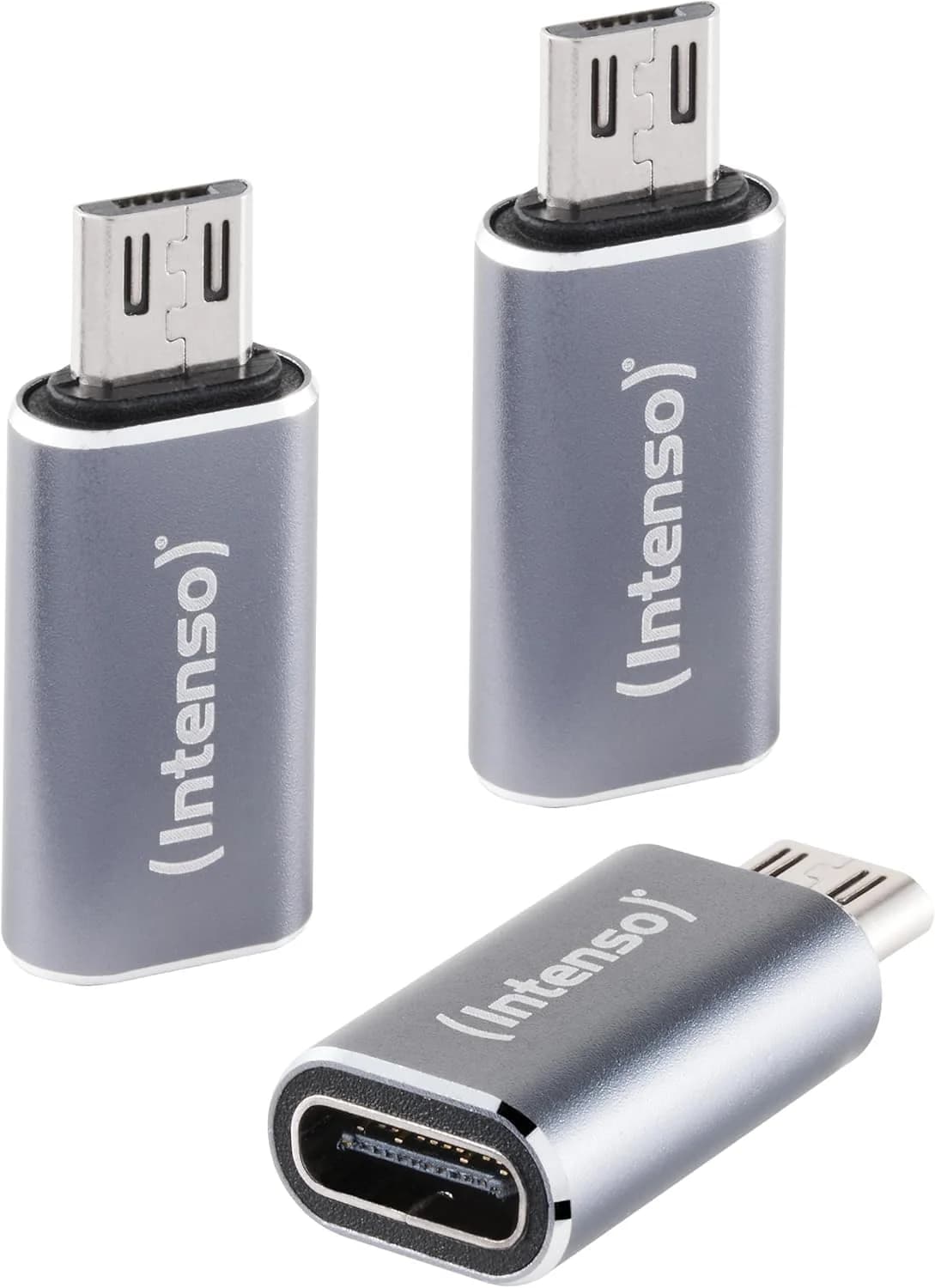 Intenso C480M USB-C to microUSB Adapter, 3 Pack - Grey | 7600213