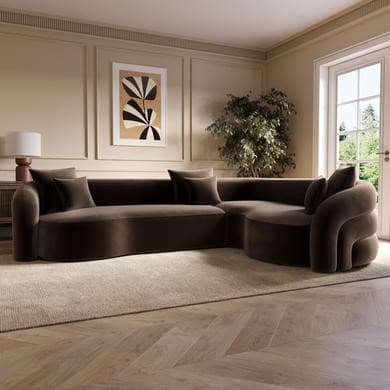 Zuri Right Hand Facing 4 Seater Curved Corner Sofa