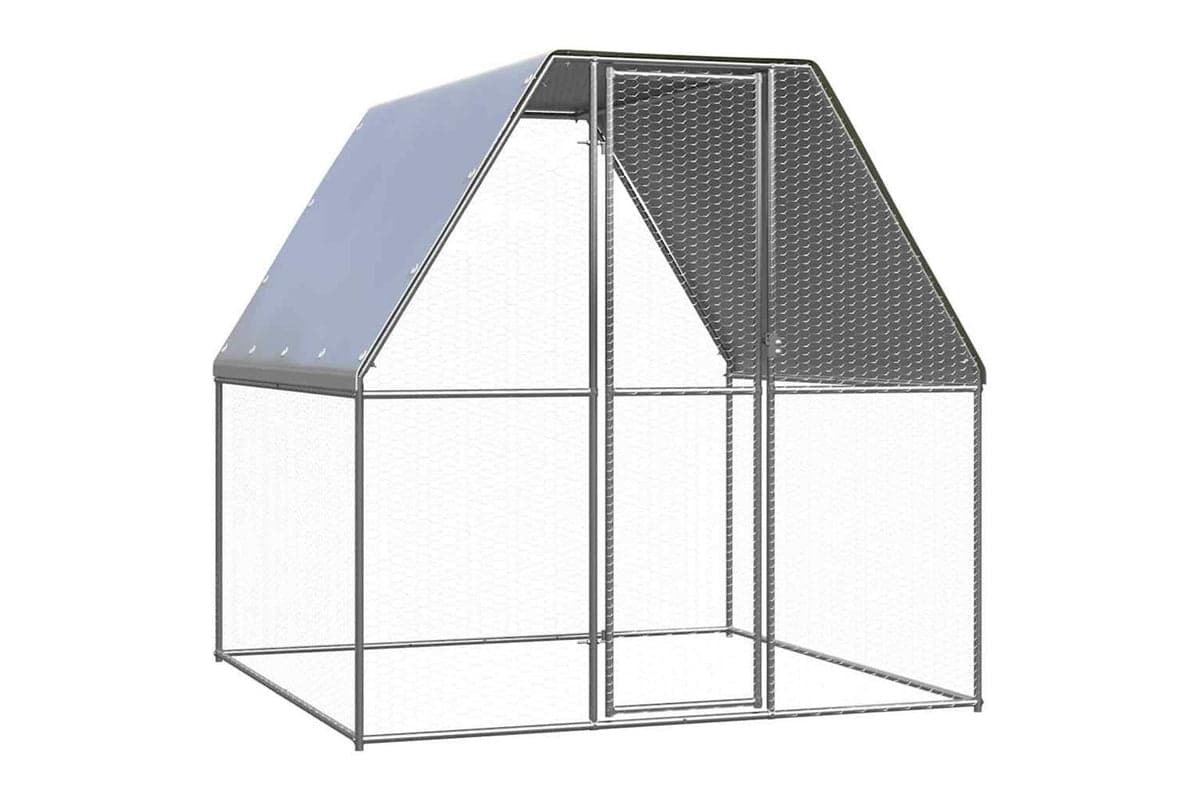 Vidaxl Chicken Cage Silver And Grey 2x2x2 M Galvanised Steel