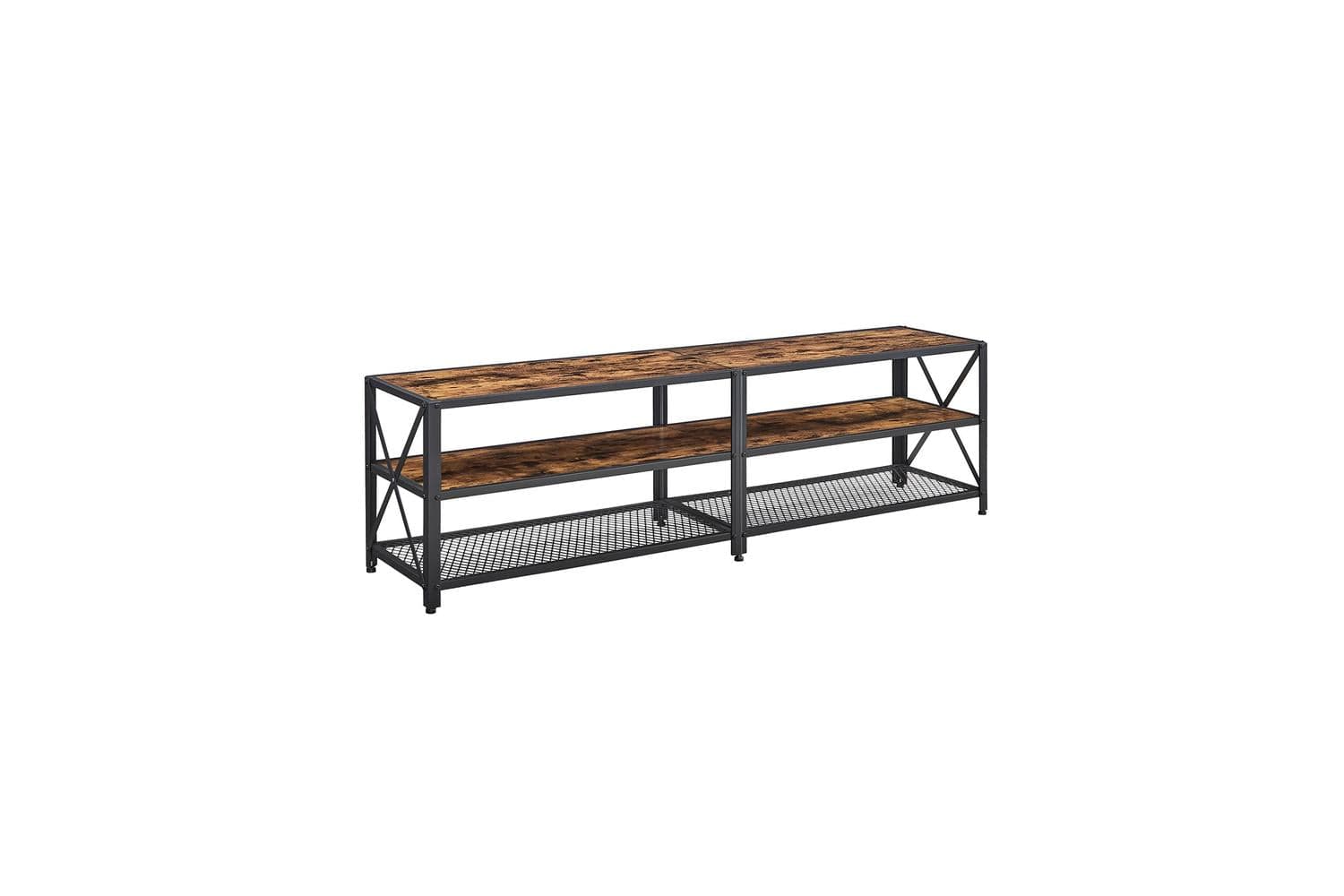 Vasagle Industrial Large TV Console Entertainment Center | Rustic Brown & Black